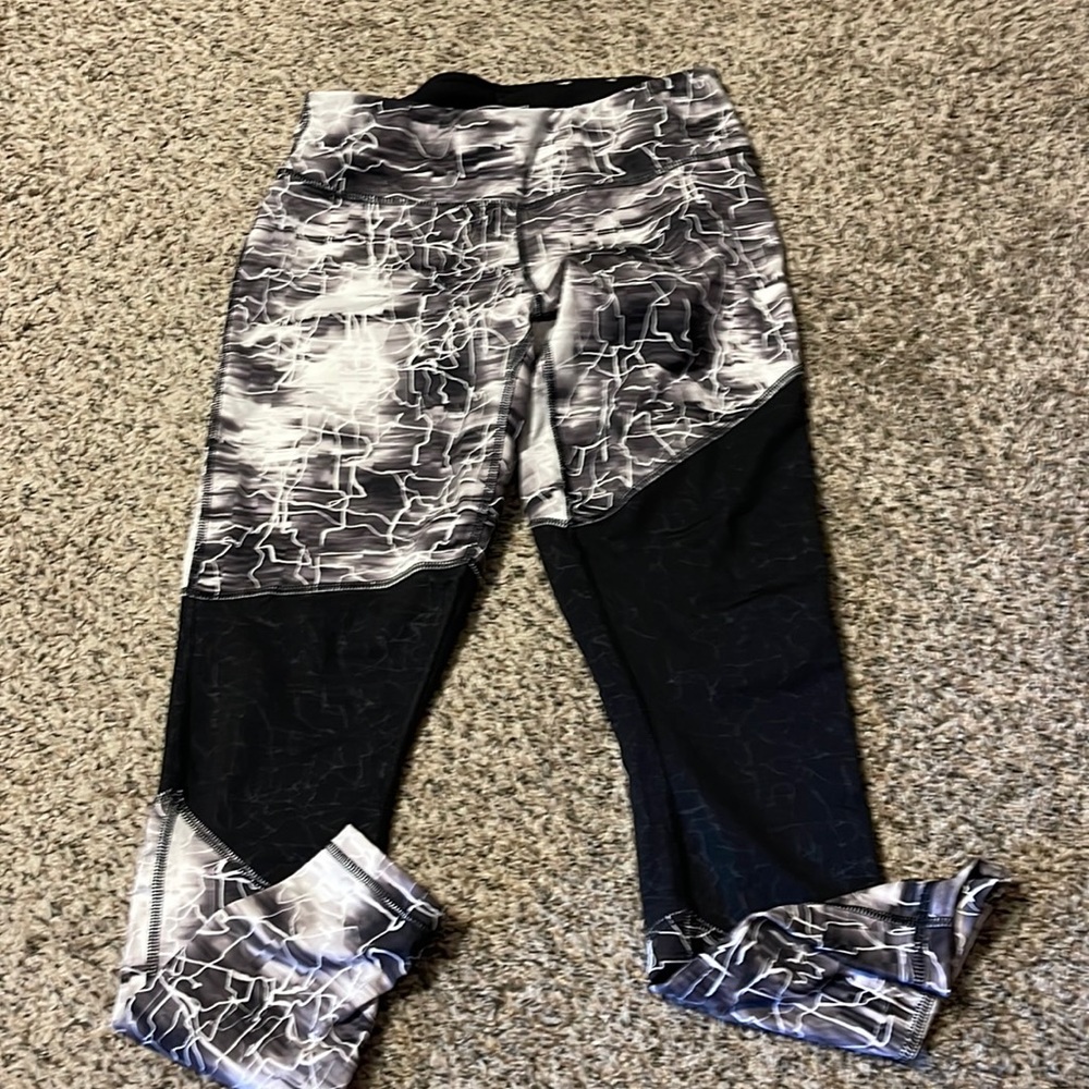 Black grey white Puma active wear leggings